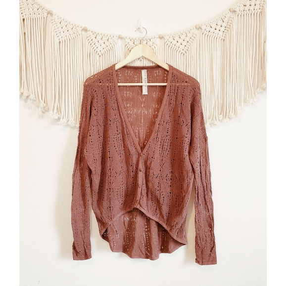 Free People Sweaters - FREE PEOPLE New Romantics Open Knit Button Sweater